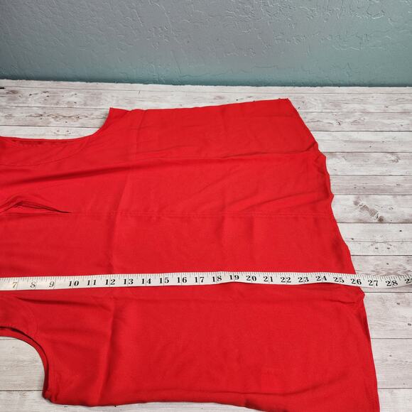 Ann Taylor Collared Sleeveless Blouse in Red Size XL NWT - Picture 7 of 9